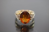 Citrin-Brillant-Ring, 750 Gelbgold 8,4