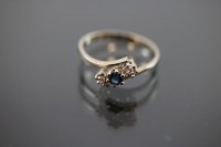 Saphir-Diamant-Ring, 585 Wei?gold 2,6