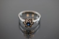 Saphir-Diamant-Ring, 585 Wei?gold 2,1
