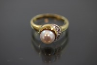 Perl-Diamant-Ring, 585 Gold 3,5