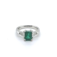Smaragd-Ring, 750 WG 6,5