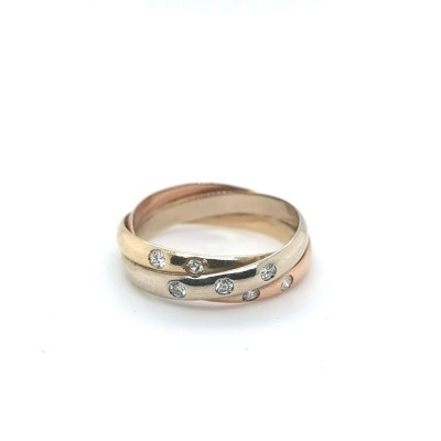 Brillant-Ring, 585 Tricolor 4,9