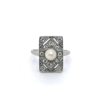 Art-Deco-Ring, 585 WG 3,7
